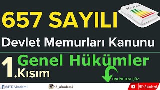 Genel Hükümler Mevzuat 657 Sayılı DMK 1Kısım [upl. by Leigh294]