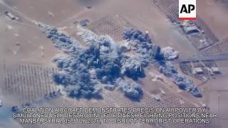 Video of coalition airstrike in Syria [upl. by Krell]