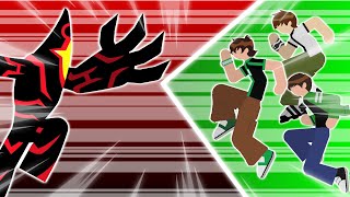 MALWARE VS BEN 10 OMNIVERSE  ULTIMATE ALIEN  OS  STICK NODES ANIMATION [upl. by Aleehs]