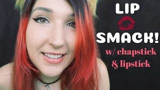 ASMR  LIP SMACKING  Soft Mouth Sounds  Applying Chapstick Lipstick [upl. by Lavine]