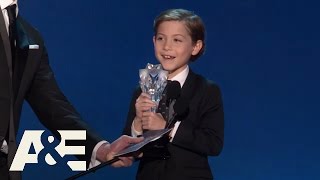 Jacob Tremblay Wins Best Young ActorActress  2016 Critics Choice Awards  AampE [upl. by Brodsky]