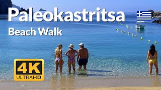 Paleokastritsa Corfu Beach Walk 4K Greece 🇬🇷 [upl. by Trela]