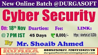 Cyber Security Online Training  DURGASOFT [upl. by Anwahs]