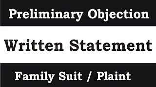 Preliminary Objections for Written Statement in Family Suit  How to draft written statement [upl. by Una]