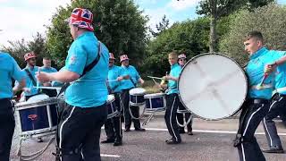 Rathcoole Protestant boys twelfth return Shankill road 2023 [upl. by Annaicul906]