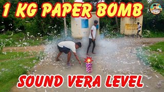 Crackers 1Kg Paper Bomb💥  Sound Vera Level 😱  Vinu vlogs crackers [upl. by Rosane]