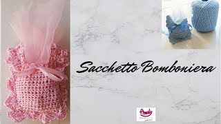 TUTORIAL Sacchetto bomboniera easy crochet [upl. by Ahsilak872]