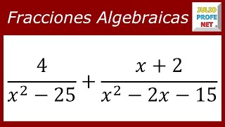 Sumar fracciones algebraicas  Ej 2 [upl. by Acinomed]