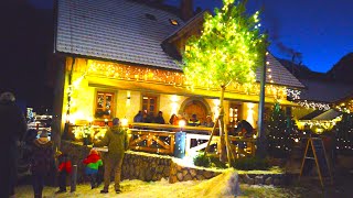 Kranjska Gora Christmas Lights Slovenia  4K Virtual Walk [upl. by Crooks]