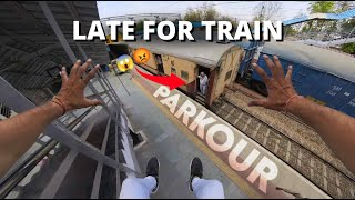 Late for Train 😱 Crazy Parkour Escape [upl. by Ainav]