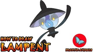 How To Draw Lampent Pokemon  Drawing Animals [upl. by Ahsemot987]