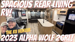 2023 Alpha Wolf 26RL  HUGE Space in this Rear Living Travel Trailer [upl. by Nicolea]