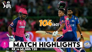 Mumbai Indians Vs Rajasthan Royals 38 IPL Cricket Match Full Highlights Cricket Highlights 2242024 [upl. by Ardnuahs]