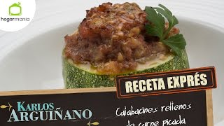 Receta Exprés Calabacines rellenos de carne picada [upl. by Ttik]