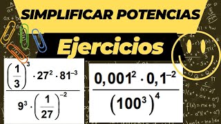 ✅Simplifica estas operaciones con POTENCIAS [upl. by Walrath32]