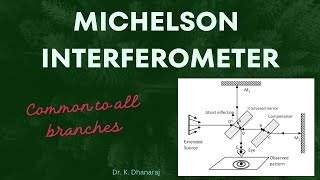 Michelson Interferometer  Optics  Anna University  physics [upl. by Miguelita]