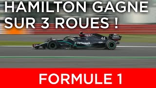 Lewis Hamilton simpose sur 3 roues   GP de GrandeBretagne 2020 [upl. by Torin]