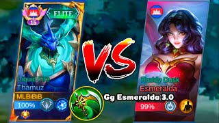 GG ESMERALDA 30 😅 THAMUZ VS ESMERALDA EXPLANE  AMAZING THAMUZ GAMEPLAY BUILD amp EMBLEM  MLBB [upl. by Afesoj]