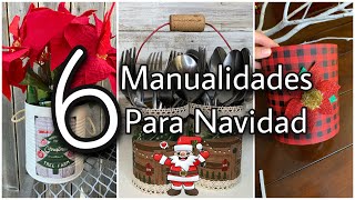 6 MANUALIDADES NAVIDEÑAS CON LATASArranjo Natalino Feito Com LatasChristmas DIY 2020 [upl. by Hsakiv910]