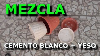 MEZCLA CEMENTO BLANCO  YESO  AGUA [upl. by Atinra]