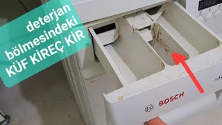 ÇAMAŞIR makinesi çekmecesindeki KÜF KİREÇ kir etkili şekilde nasıl temizlenir⁉️deterjan bölmesi [upl. by Ynohtnacram]