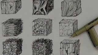 Pen and Ink Drawing Tutorials  How to create realistic textures [upl. by Martell743]