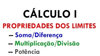 Cálculo 1  Propriedades dos Limites SOMA SUBTRAÇÃO PRODUTO E DIVISÃO aula 08 [upl. by Laurentium109]