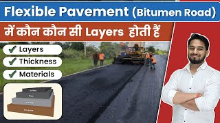 Flexible Pavement Bitumen Road में कौनकौन सी Layer होती हैं  Types of Layer in Bitumen Road [upl. by Maighdiln]