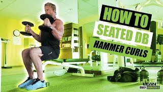 How To Do SEATED DUMBBELL HAMMER CURLS  Exercise Demonstration Video and Guide [upl. by Tiffie144]