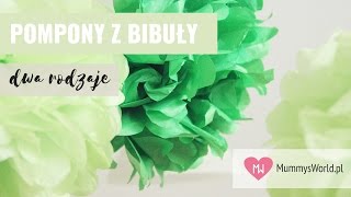 Jak zrobić pompony z bibuły 2 rodzaje 🎉🎉🎉  DIY  MummysWorld [upl. by Kerril158]