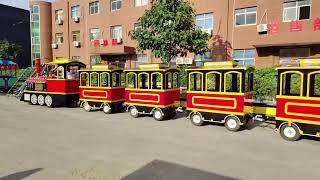 The Display of Red Sightseeing Trackless Train at Our Factory [upl. by Daukas755]