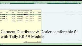 Garments Module in TallyERP 9 Software  tally garment module [upl. by Iolande]