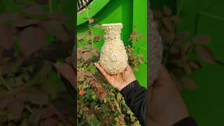 Easy Plastic bottle flower vase making diy roomdecor craft diyroom [upl. by Kcinomod]