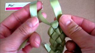 How to Make a Ribbon Wreath for Card Making using Sage Green Satin Ribbon [upl. by Newman]