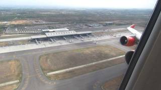 Air India B747400 Takeoff from Hyderabad India  Window View [upl. by Gathers]