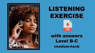 Listening Exercises  Level B Medium  Listen and answer the questions  Easy English Lesson [upl. by Onitnatsnoc709]