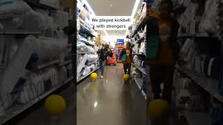 Playing kickball in Walmart Got kicked out Shorts [upl. by Melquist]