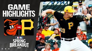 Orioles vs Pirates Spring Breakout Game Highlights 31424  MLB Highlights [upl. by Harlan]