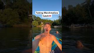 Tubing Marshmallow Trickshot 👄🚤 trickshot sports funny throw lake catch [upl. by Petta]