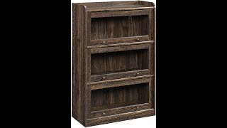 Sauder Barrister Lane Bookcase Iron Oak finish Review [upl. by Ayanej]