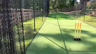 Cricket hitting cage with retractable ends to open it for the run [upl. by Corina]