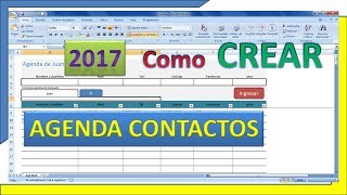 ✔️ COMO realizar tu AGENDA DE CONTACTOS ‼️ con EXCEL de forma SENCILLATutorial 2017 [upl. by Eiwoh]