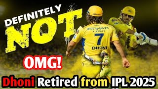 dhoni retirement ipl 2025 dhoni retirement video [upl. by Philbin]