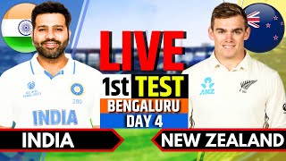 India vs New Zealand 1st Test Day 4  IND vs NZ Live Match  Live Cricket Match Today Session 2 [upl. by Aihseyt]