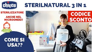 CHICCO STERILNATURAL 3IN1 STERILIZZATORE Come si usa e CODICE SCONTO [upl. by Corina]