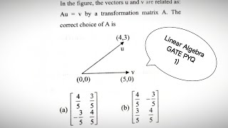 Linear Algebra PYQ  1  Gate Previous Year Question  Vector Transformation Problem  MathsPYQs [upl. by Nnayelsel]