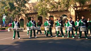 Dinuba High Drumline Visalia Band Review 2017 [upl. by Adnowat]