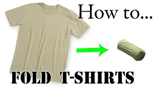 How to Fold TShirt for Vacation Ranger Roll  Efficient Compact SpaceSaving Army Packing Hack [upl. by Naujd238]