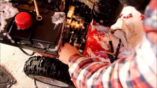 Brute snowblower internal auger cable replacement and belt replacement [upl. by Virendra]