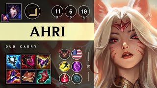 Ahri Carry vs Corki Godlike  NA Grandmaster Patch 1422 [upl. by Beetner]